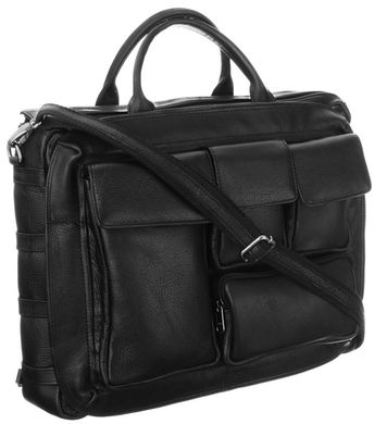 Мужская кожаная сумка, портфель для ноутбука Always Wild черная