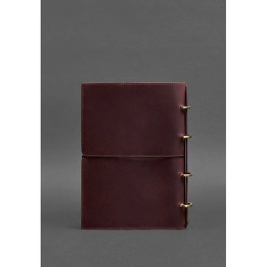 Натуральный кожаный блокнот А4 на кольцах (софт-бук) 9.0 в мягкой обложке бордовый Crazy Horse Blanknote BN-SB-9-A4-soft-vin-kr