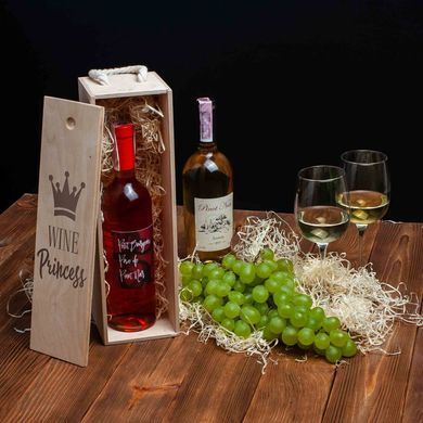 Коробка для вина на одну бутылку "Wine princess", английский