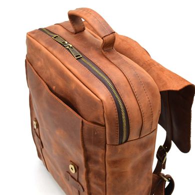 Сумка рюкзак для ноутбука из лошадиной кожи TARWA RB-3420-3md Коньячный