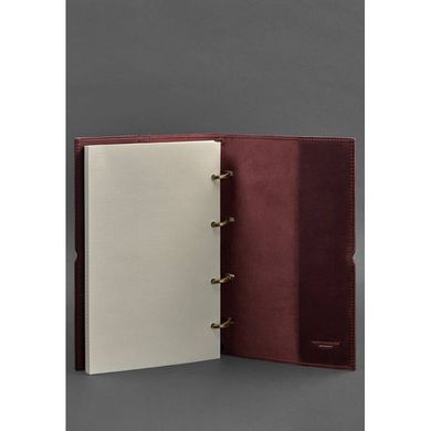 Натуральный кожаный блокнот А4 на кольцах (софт-бук) 9.0 в мягкой обложке бордовый Crazy Horse Blanknote BN-SB-9-A4-soft-vin-kr