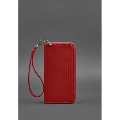 Натуральное кожаное портмоне на молнии 6.1 красное Blanknote BN-PM-6-1-red
