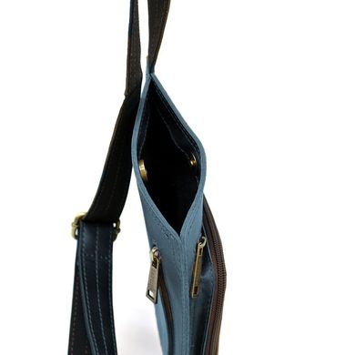 Шкіряний слінг рюкзак на одне плече TARWA RK-232-3md Синій