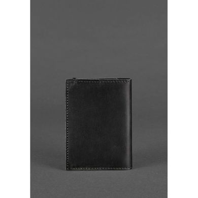 Обложка для паспорта 1.0 черная, Графит (кожа crazy horse) + блокнотик Blanknote BN-OP-1-g-kr
