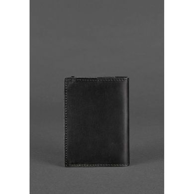 Обкладинка для паспорта 1.0 чорна, Графіт (шкіра crazy horse) + блокнотик Blanknote BN-OP-1-g-kr