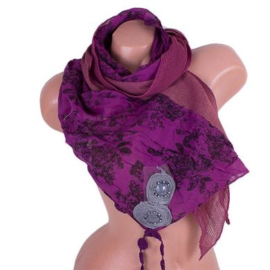 Фиолетовый хлопковый шарф для женщин ETERNO ES0206-16-1, Фиолетовый