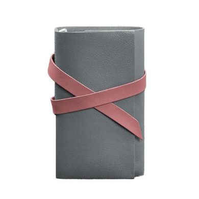 Шкіряний жіночий блокнот (Софт-бук) 1.0 Сірий з рожевим Blanknote BN-SB-1-st-shadow-pink