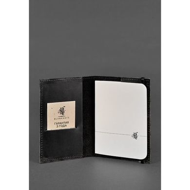Обкладинка для паспорта 1.0 чорна, Графіт (шкіра crazy horse) + блокнотик Blanknote BN-OP-1-g-kr