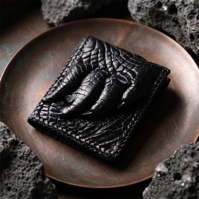 Портмоне CROCODILE LEATHER 18004 з натуральної шкіри крокодила Чорне