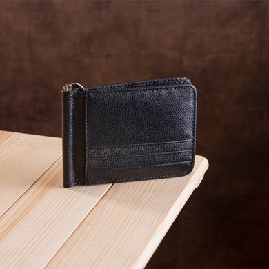 Мужской зажим с карманами для карточек ST Leather 18940 Черный