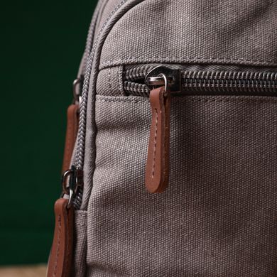 Чоловіча текстильна сумка через плече з ущільненою спинкою Vintagе 22173 Сірий