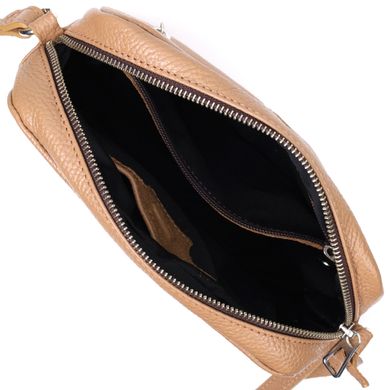 Стильна сумка жіноча крос-боді з натуральної шкіри GRANDE PELLE 11652 Бежева