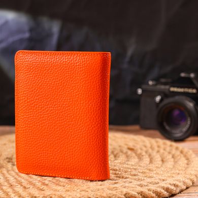 Унікальний вертикальний гаманець з натуральної шкіри CANPELLINI 21680 Помаранчевий