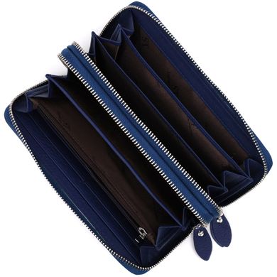 Місткий жіночий гаманець-клатч із двома відділеннями на блискавках ST Leather 19431 Синій