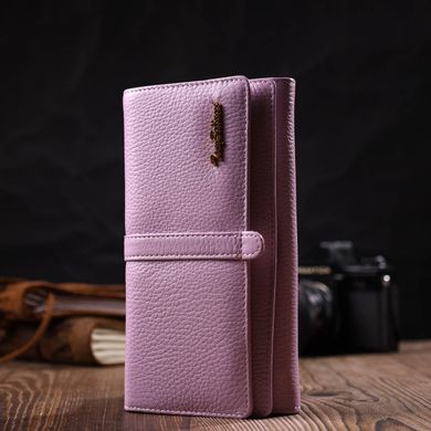 Жіночий гаманець з великою кількістю відділень ніжного кольору з натуральної шкіри Tony Bellucci 21958 Ліловий
