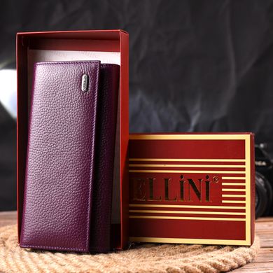 Жіночий гаманець з натуральної зернистої шкіри CANPELLINI 21630 Фіолетовий