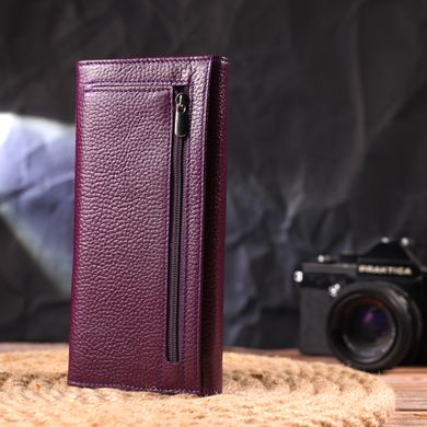 Жіночий гаманець з натуральної зернистої шкіри CANPELLINI 21630 Фіолетовий