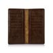 Ергономічний дизайнерський шкіряний гаманець на 14 карт оливкового кольору з авторським художнім тисненням "7 wonders of the world"