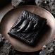 Портмоне CROCODILE LEATHER 18004 з натуральної шкіри крокодила Чорне