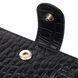 Чоловічий фактурний горизонтальний гаманець із натуральної шкіри з тисненням під крокодила BOND 22008 Чорний