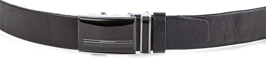 Классический мужской кожаный ремень с пряжкой-автомат Accessory Collection 00948, Черный