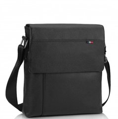 Мужская кожаная сумка через плечо черная Tiding Bag A25F-98075A Черный
