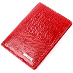 Яскрава обкладинка на паспорт із фактурної шкіри KARYA 20915 Червоний