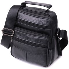 Компактна сумка на плече з натуральної шкіри Vintage sale_15054 Чорний