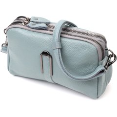 Жіноча повсякденна сумка на два відділення з натуральної шкіри Vintage 22280 Блакитна