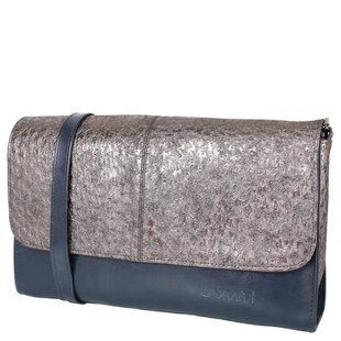 Женская кожаная сумка-клатч LASKARA (ЛАСКАРА) LK-DD220B-blue-grafite Синий