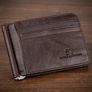Стильний чоловічий Затискач ST Leather 18941 Коричневий