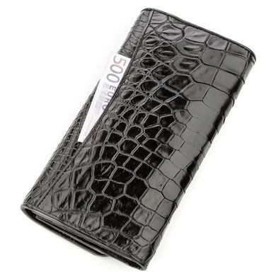 Кошелек-клатч CROCODILE LEATHER 18572 из натуральной кожи крокодила Черный