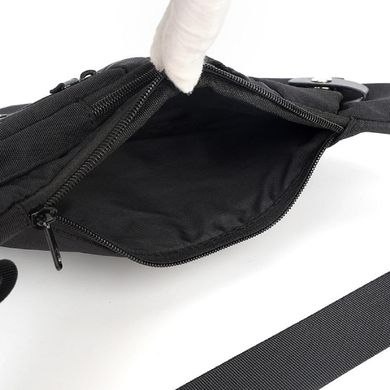 Тонкая текстильная сумка-слинг черного цвета Confident AT09-T-HD-23370A Черный