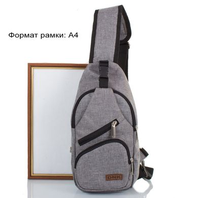 Мужская сумка-рюкзак DNK LEATHER (ДНК ЛЕЗЕР) DNK-JOKER№2-BAG-7 Серый