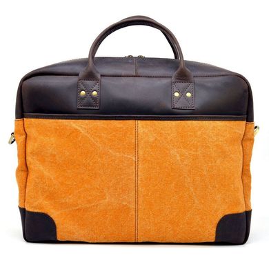Большая сумка из парусины+кожи Crazy Horse RY-0458-4lx TARWA Оранжевый