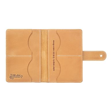 Кожаное портмоне для паспорта / ID документов HiArt PB-03S/1 Shabby Honey "Mehendi Classic"