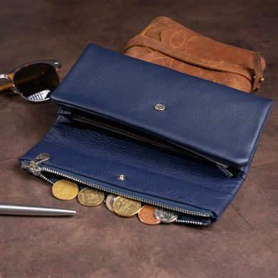 Клатч конверт с карманом для мобильного кожаный женский ST Leather 19272 Синий