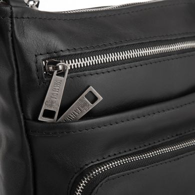 Чоловіча шкіряна сумка месенджер GA-1303-4lx TARWA з кишенею Чорний