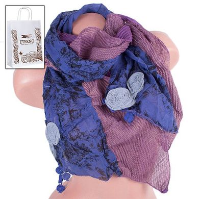 Красивый хлопковый женский шарф ETERNO ES0206-16-2, Фиолетовый