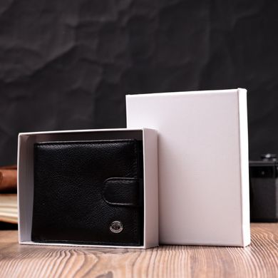Класичне портмоне для чоловіків із блоком для карток з натуральної шкіри ST Leather 19473 Чорне