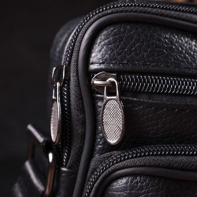 Компактна сумка на плече з натуральної шкіри Vintage sale_15054 Чорний