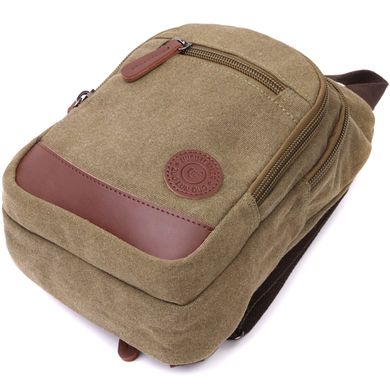 Чоловіча практична текстильна сумка через плече з ущільненою спинкою Vintagе 22174 Оливковий