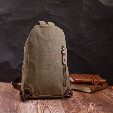 Мужская практичная сумка через плечо с уплотненной спинкой Vintagе 22174 Оливковый