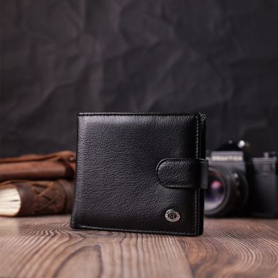 Мужской трендовый бумажник из натуральной кожи ST Leather 22553 Черный