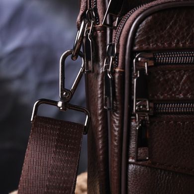 Практичная мужская сумка кожаная 21274 Vintage Коричневая