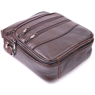 Практичная мужская сумка кожаная 21274 Vintage Коричневая