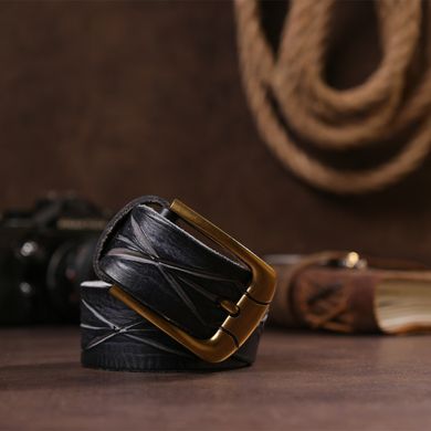 Ремень кожаный Vintage 20126 Черный