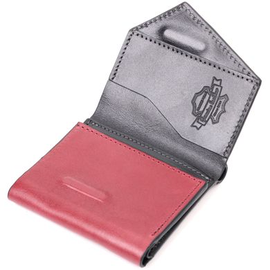 Стильний невеликий гаманець із натуральної шкіри GRANDE PELLE 16800 Бордовий