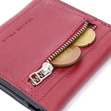 Стильний невеликий гаманець із натуральної шкіри GRANDE PELLE 16800 Бордовий