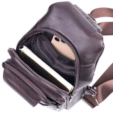 Удобная мужская сумка через плечо из натуральной кожи Vintage 21306 Коричневая